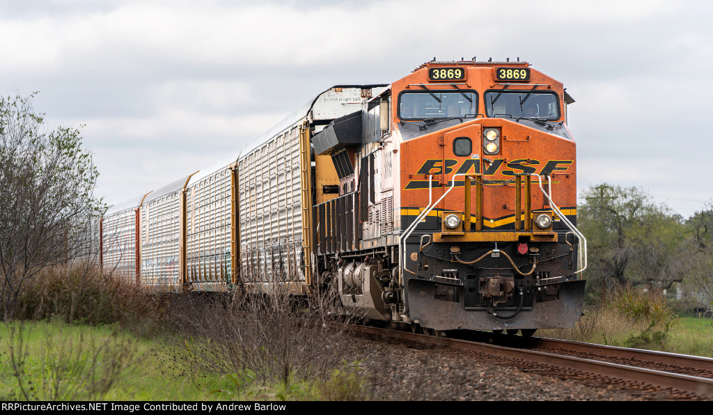 BNSF Power on SB Empty Auto Racks